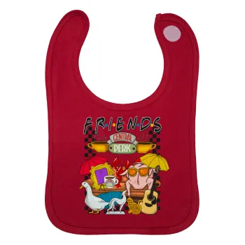 Friends, Σαλιάρα με Σκρατς Κόκκινη 100% Organic Cotton (0-18 months)