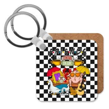 Friends, Μπρελόκ Ξύλινο τετράγωνο MDF
