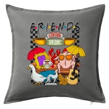 Τα φιλαράκια, Μαξιλάρι καναπέ Γκρι 100% βαμβάκι, περιέχεται το γέμισμα (50x50cm)