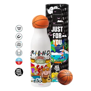 Friends, Bascetball Metal mug thermos, double wall, 550ml