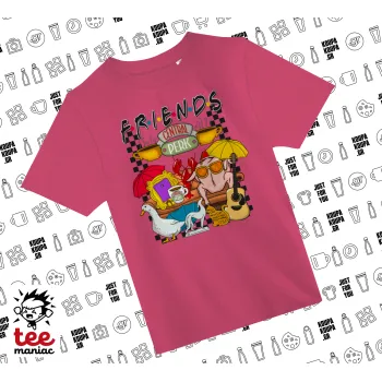 Τα φιλαράκια, ΡΟΖ παιδικό T-Shirt από 100% βαμβάκι, για κάθε μέρα. Vegan & OEKO-TEX πιστοποιημένο.