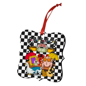 Friends, Christmas ornament polygon wooden 7.5cm