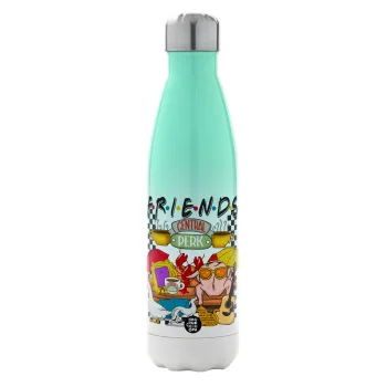 Friends, Metal mug thermos Green/White (Stainless steel), double wall, 500ml
