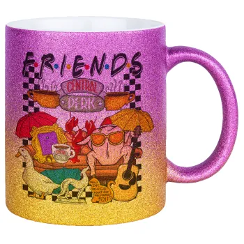 Friends, Κούπα Χρυσή/Ροζ Glitter, κεραμική, 330ml