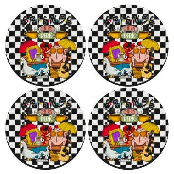 Τα φιλαράκια, ΣΕΤ 4 Σουβέρ ξύλινα στρογγυλά (9cm)