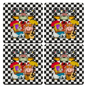 Τα φιλαράκια, ΣΕΤ 4 Σουβέρ ξύλινα τετράγωνα (9cm)