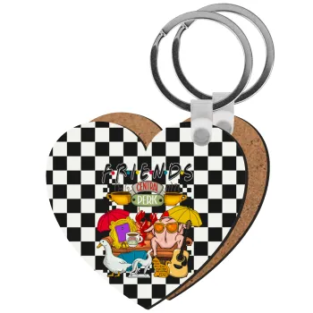 Friends, Μπρελόκ Ξύλινο καρδιά MDF