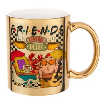 Τα φιλαράκια, Κούπα κεραμική, χρυσή καθρέπτης, 330ml