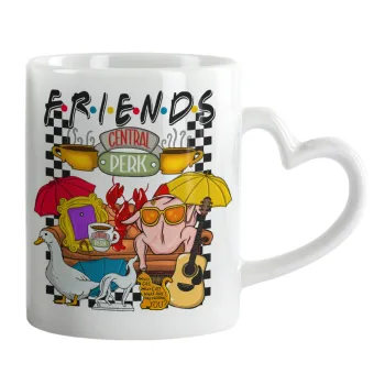 Τα φιλαράκια, Κούπα καρδιά χερούλι λευκή, κεραμική, 330ml