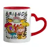 Mug heart red handle, ceramic, 330ml
