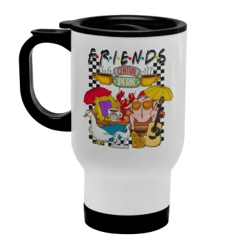 Τα φιλαράκια, Κούπα ταξιδιού ανοξείδωτη με καπάκι, διπλού τοιχώματος (θερμό) λευκή 450ml