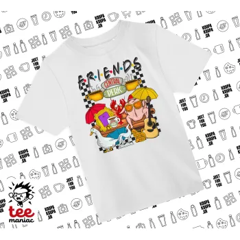 Τα φιλαράκια, Άνετο παιδικό T-Shirt ΛΕΥΚΟ από 100% βαμβάκι, για κάθε μέρα. Vegan & OEKO-TEX πιστοποιημένο.