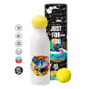 Tennis ball Metal mug thermos White, double wall, 550ml