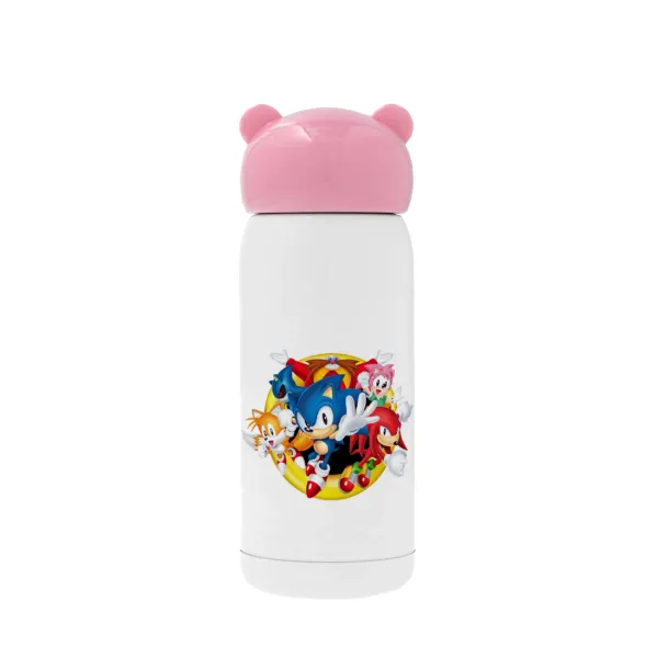 Sonic and friends — Pink stainless steel thermal flask, 320ml
