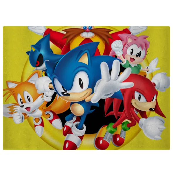 Sonic and friends — Επιφάνεια κοπής γυάλινη (38x28cm)
