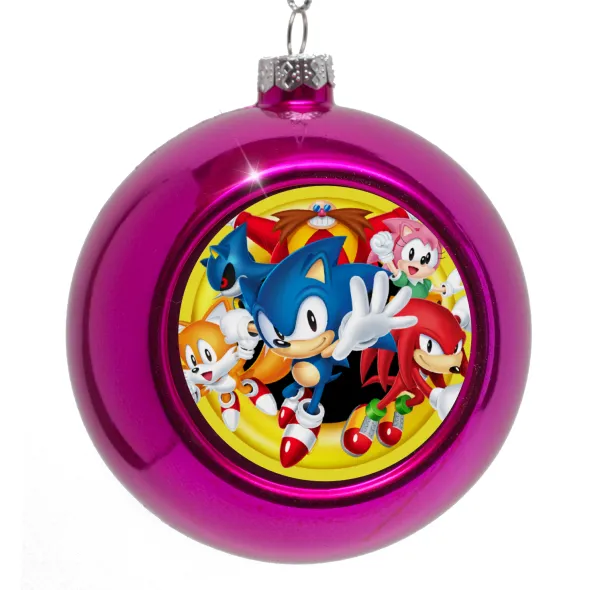 Sonic and friends — Purple Christmas tree ornament bauble 8cm