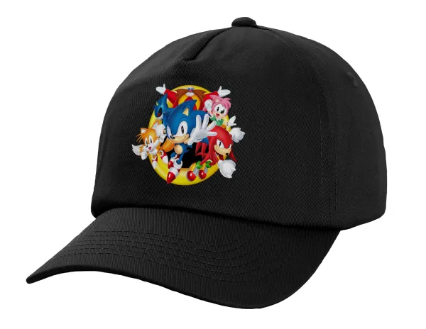 Sonic and friends — Καπέλο Ενηλίκων Baseball, 100% Βαμβακερό,  Μαύρο (ΒΑΜΒΑΚΕΡΟ, ΕΝΗΛΙΚΩΝ, UNISEX, ONE SIZE)