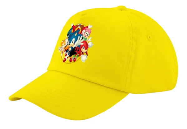Sonic and friends — Child's Baseball Cap, 100% Cotton Twill, Yellow (COTTON, CHILD, UNISEX, ONE SIZE)