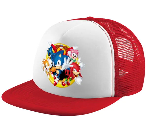 Sonic and friends — Καπέλο παιδικό Soft Trucker με Δίχτυ ΚΟΚΚΙΝΟ/ΛΕΥΚΟ (POLYESTER, ΠΑΙΔΙΚΟ, ONE SIZE)