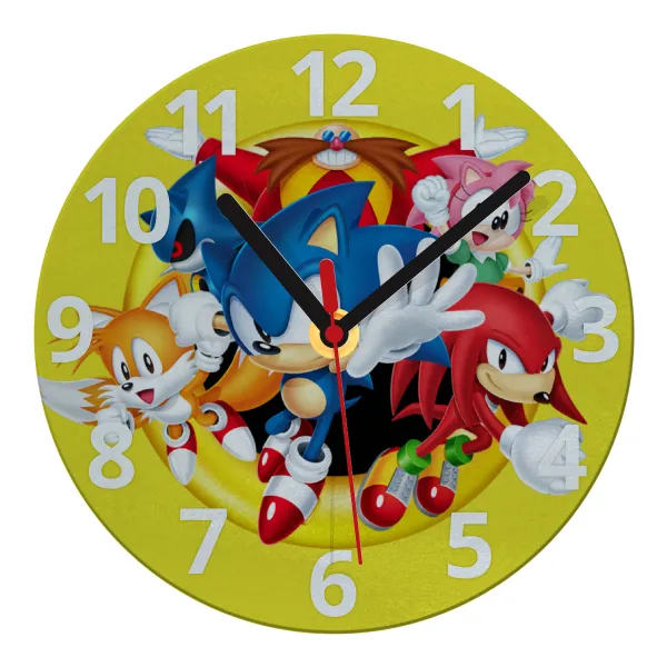 Sonic and friends — Ρολόι τοίχου γυάλινο 20cm
