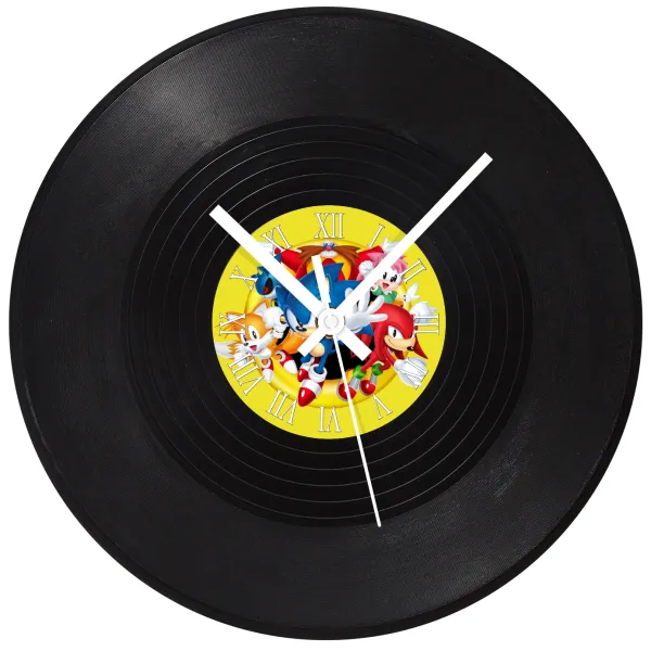 Sonic and friends — Vinyl record wall clock (30cm)