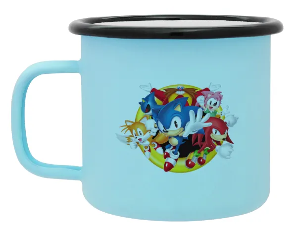 Sonic and friends — Κούπα Μεταλλική εμαγιέ ΜΑΤ σιέλ 360ml