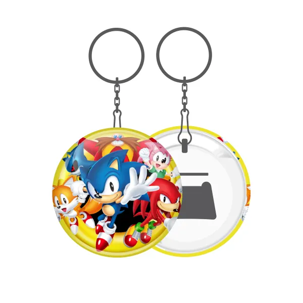 Sonic and friends — Metal keychain 5cm with bottle opener