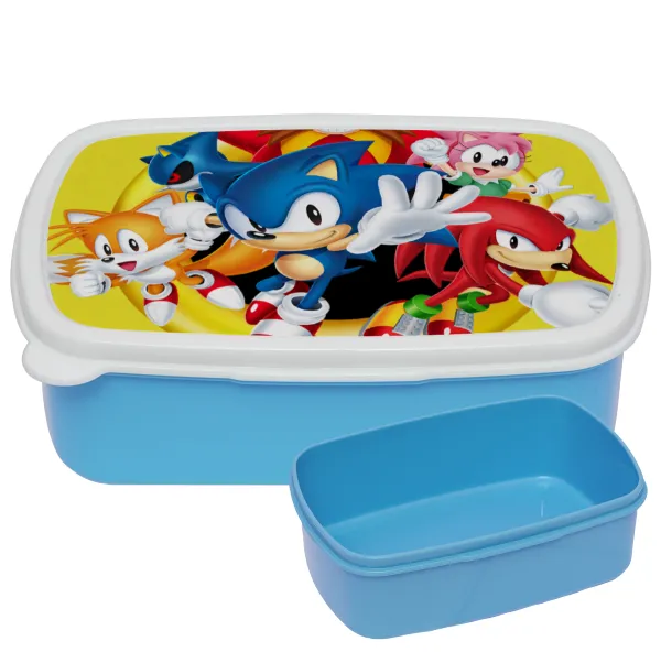 Sonic and friends — BLUE kids' plastic lunch box (BPA-free), L18 x W13 x H6cm