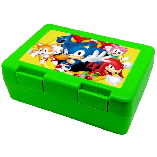 Sonic and friends — Children's cookie container GREEN 185x128x65mm (BPA free plastic)