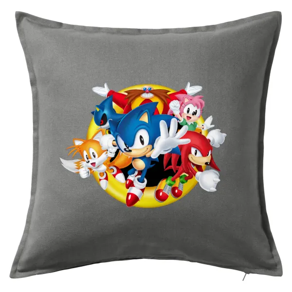 Sonic and friends — Μαξιλάρι καναπέ Γκρι 100% βαμβάκι, περιέχεται το γέμισμα (50x50cm)