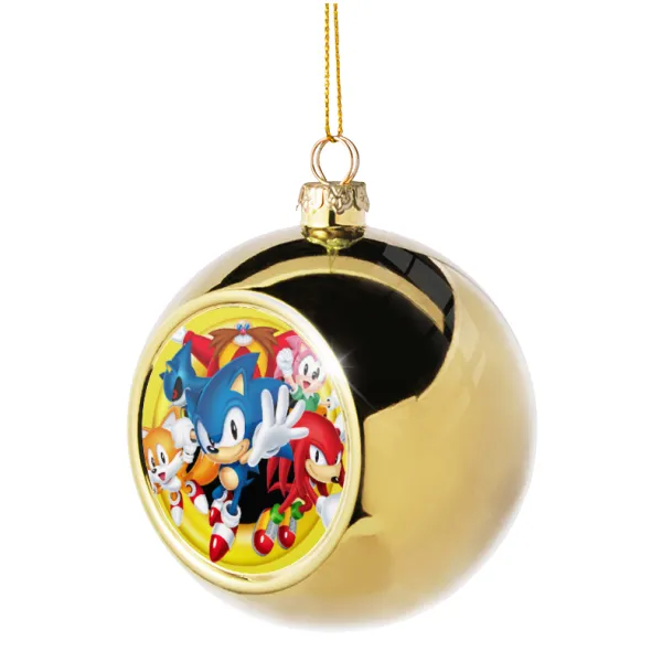 Sonic and friends — Golden Christmas tree ball ornament 8cm