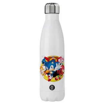 Sonic and friends, Μεταλλικό παγούρι θερμός (Stainless steel), διπλού τοιχώματος, 750ml