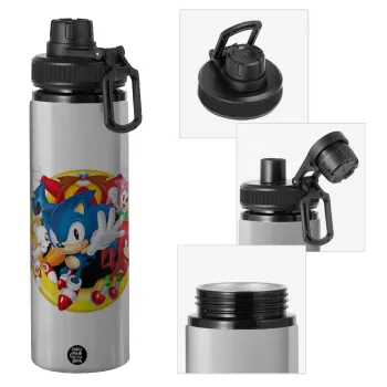 Sonic and friends, Metallic water bottle with safety cap, 850ml aluminum