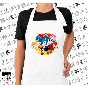 Sonic and friends, Ποδιά μακριά Σεφ ολόσωμη με τσέπες white (ΕΝΗΛΙΚΩΝ)