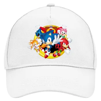 Sonic and friends, Καπέλο Ενηλίκων Baseball, Drill, Λευκό (100% ΒΑΜΒΑΚΕΡΟ, ΕΝΗΛΙΚΩΝ, UNISEX, ONE SIZE)