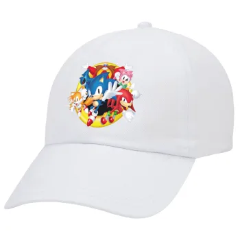 Sonic and friends, Καπέλο Ενηλίκων Baseball Λευκό 5-φύλλο (POLYESTER, ΕΝΗΛΙΚΩΝ, UNISEX, ONE SIZE)