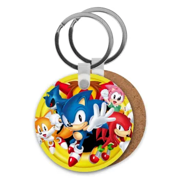 Sonic and friends, Μπρελόκ Ξύλινο στρογγυλό MDF Φ5cm