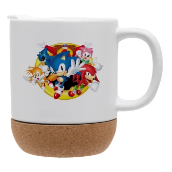 Sonic and friends, Κούπα, κεραμική με βάση φελού και καπάκι (ΜΑΤ), 330ml
