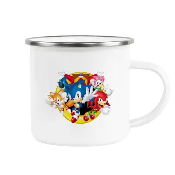Sonic and friends, Metallic enamel cup white 360ml