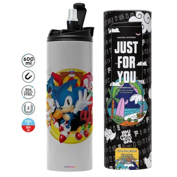Sonic and friends, Tumbler stainless steel GREY 600ml