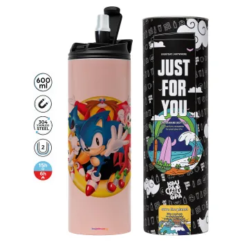 Sonic and friends, Tumbler stainless steel PINK 600ml