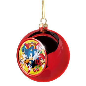 Sonic and friends, Χριστουγεννιάτικη μπάλα δένδρου Κόκκινη 8cm