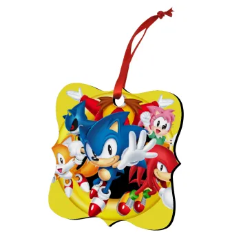 Sonic and friends, Στολίδι Χριστουγεννιάτικο στολίδι polygon ξύλινο 7.5cm
