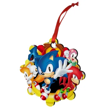 Sonic and friends, Στολίδι Χριστουγεννιάτικο στολίδι snowflake ξύλινο 7.5cm
