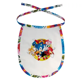 Sonic and friends, Σαλιάρα μωρού αλέκιαστη με κορδόνι Χρωματιστή