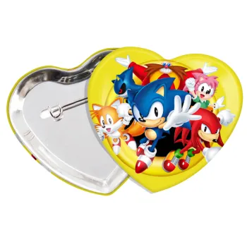 Sonic and friends, Κονκάρδα παραμάνα καρδιά (57x52mm)