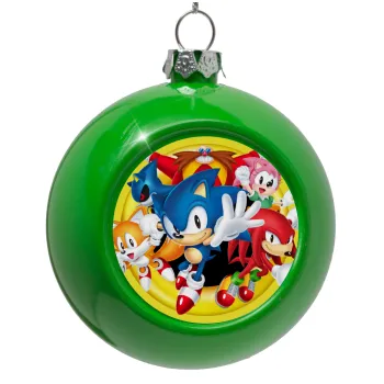 Sonic and friends, Green Christmas tree ornament bauble 8cm