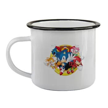 Sonic and friends, Κούπα εμαγιέ με μαύρο χείλος 360ml