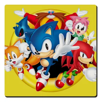 Sonic and friends, Τετράγωνο μαγνητάκι ξύλινο 6x6cm