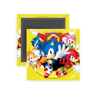Sonic and friends, Μαγνητάκι ψυγείου τετράγωνο διάστασης 5x5cm